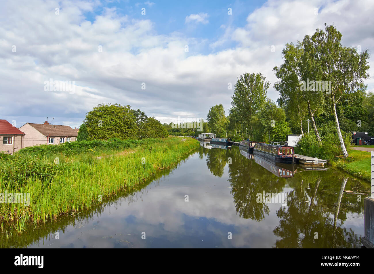 The Forth and Clyde canal near to the Falkirk Wheel, cutting through