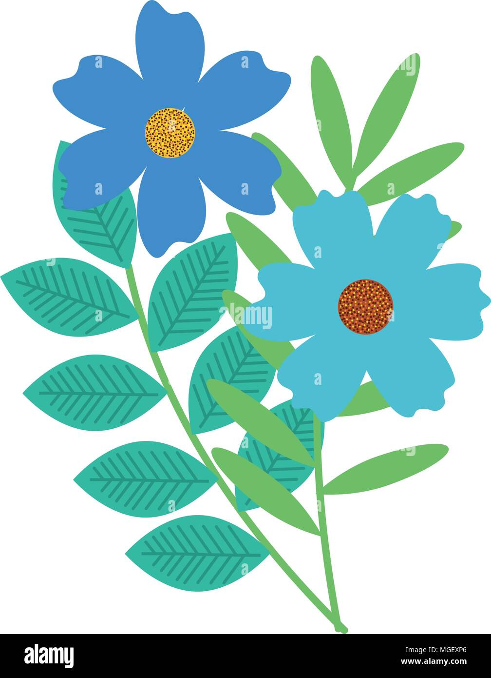 flowers and leafs garden decorative Stock Vector Image & Art - Alamy