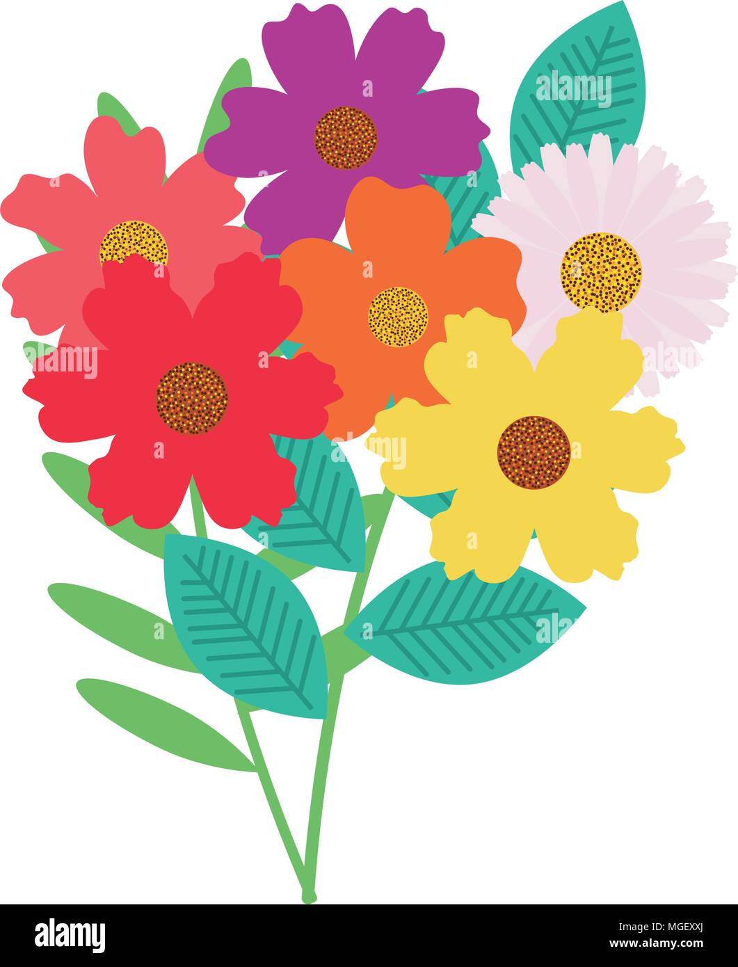 flowers and leafs garden decorative Stock Vector Image & Art - Alamy