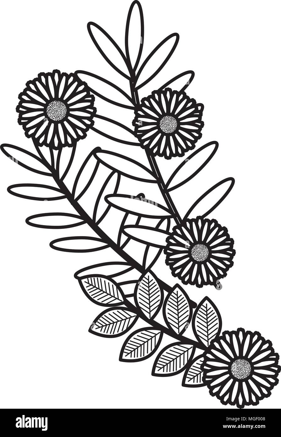 flowers and leafs garden decorative Stock Vector Image & Art - Alamy