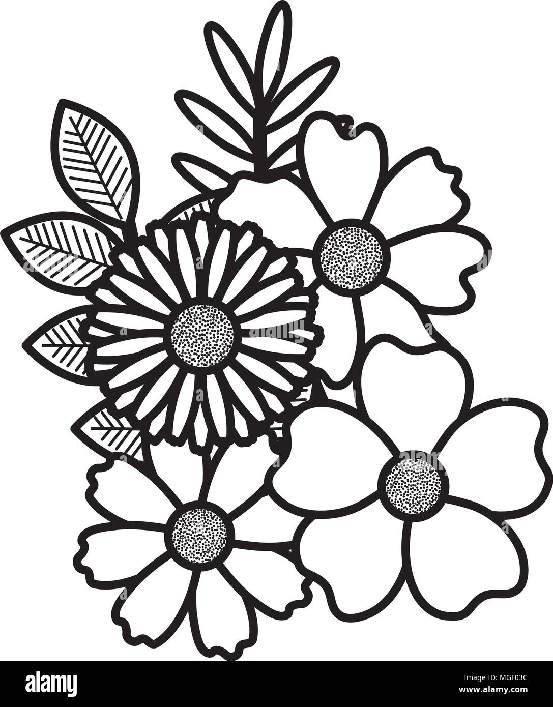 flowers and leafs garden decorative Stock Vector Image & Art - Alamy