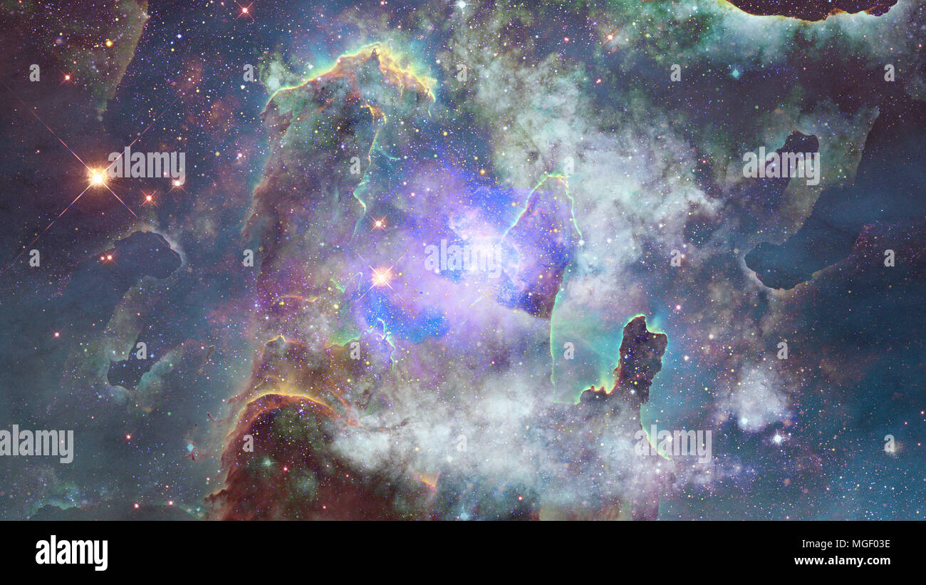 Starry deep outer space - nebula and galaxy Stock Photo - Alamy