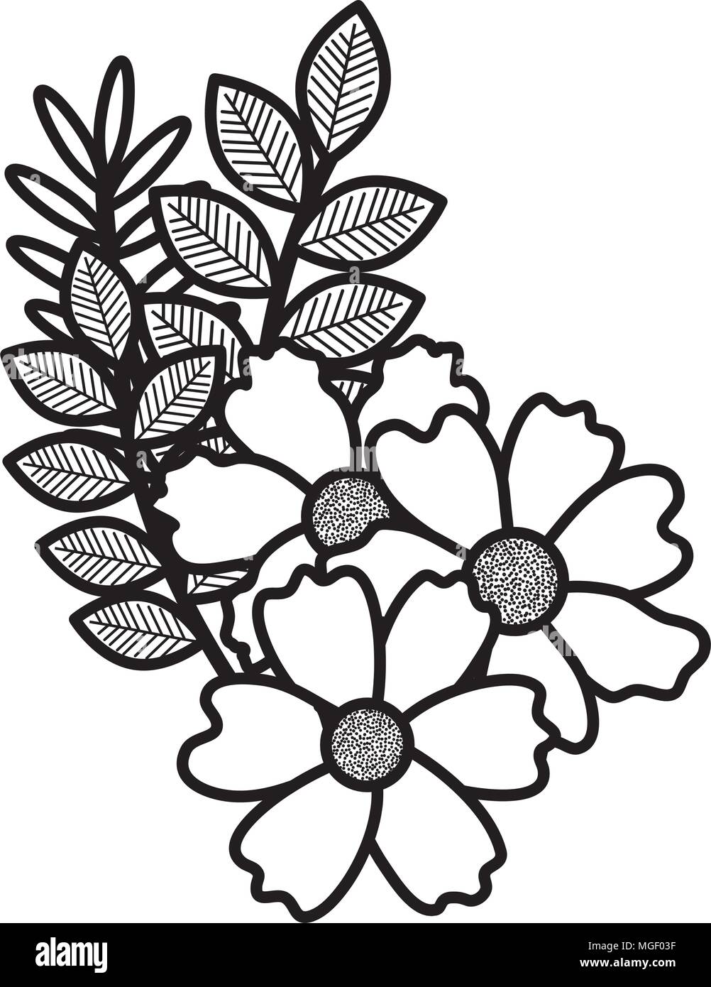 flowers and leafs garden decorative Stock Vector Image & Art - Alamy