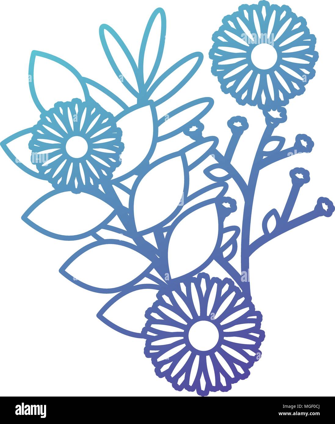 flowers and leafs garden decorative Stock Vector Image & Art - Alamy