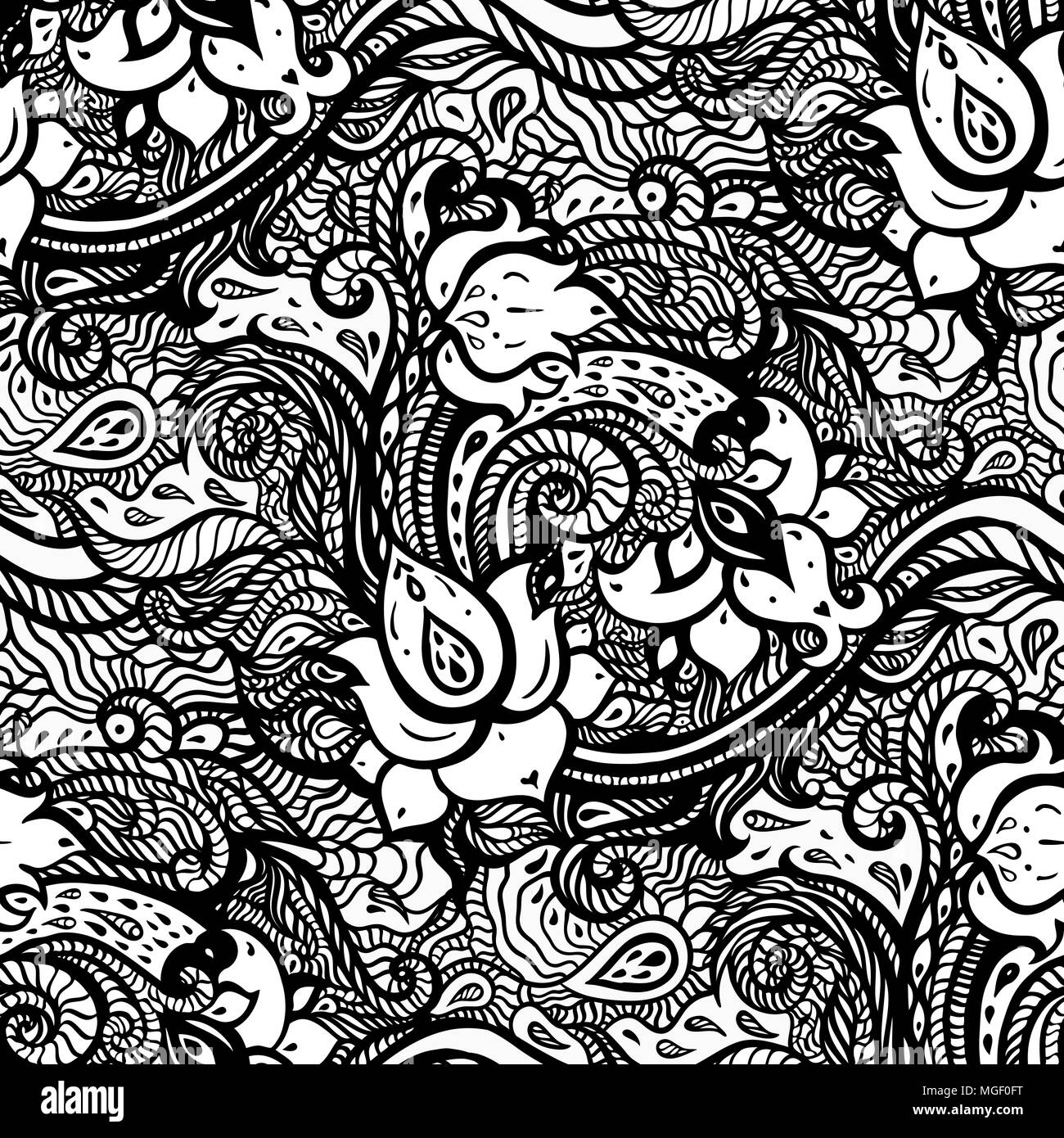 Vintage Seamless pattern with abstract flowers Stock Vector Image & Art ...
