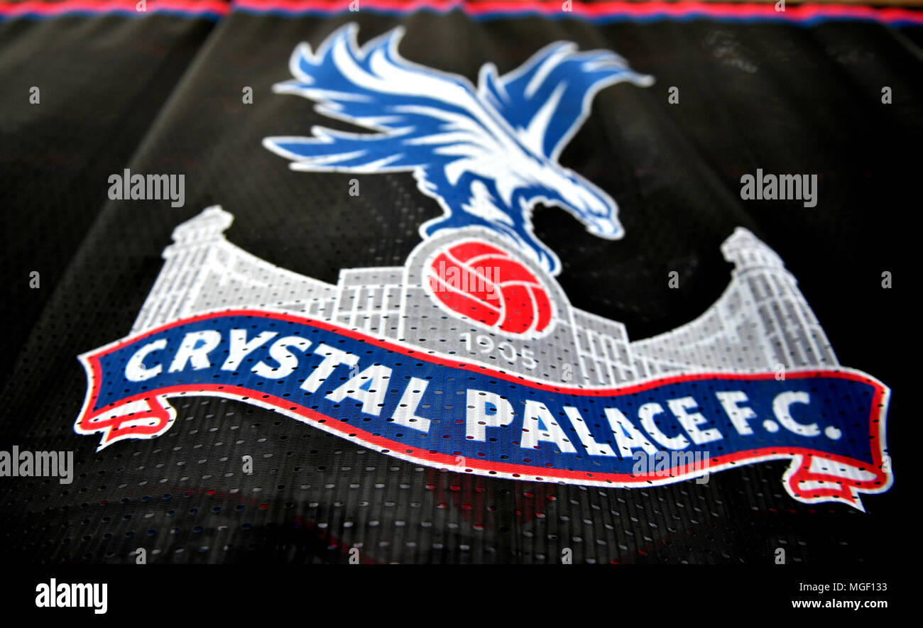 A General View Of The Crystal Palace Logo Before The Premier League Match At Selhurst Park London Stock Photo Alamy
