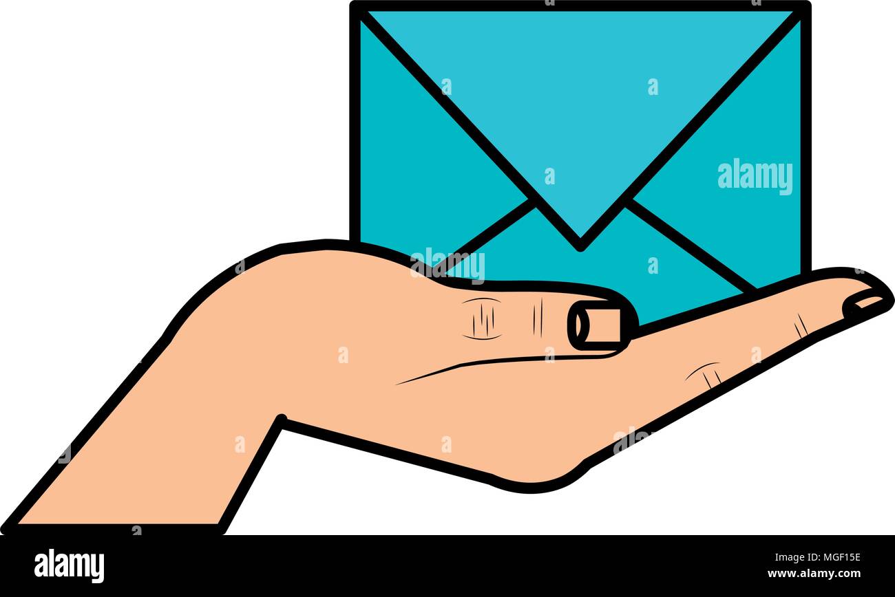 hand lifting envelope mail Stock Vector Image & Art - Alamy