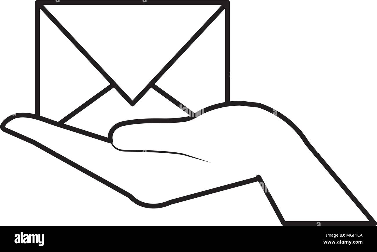 hand lifting envelope mail Stock Vector Image & Art - Alamy