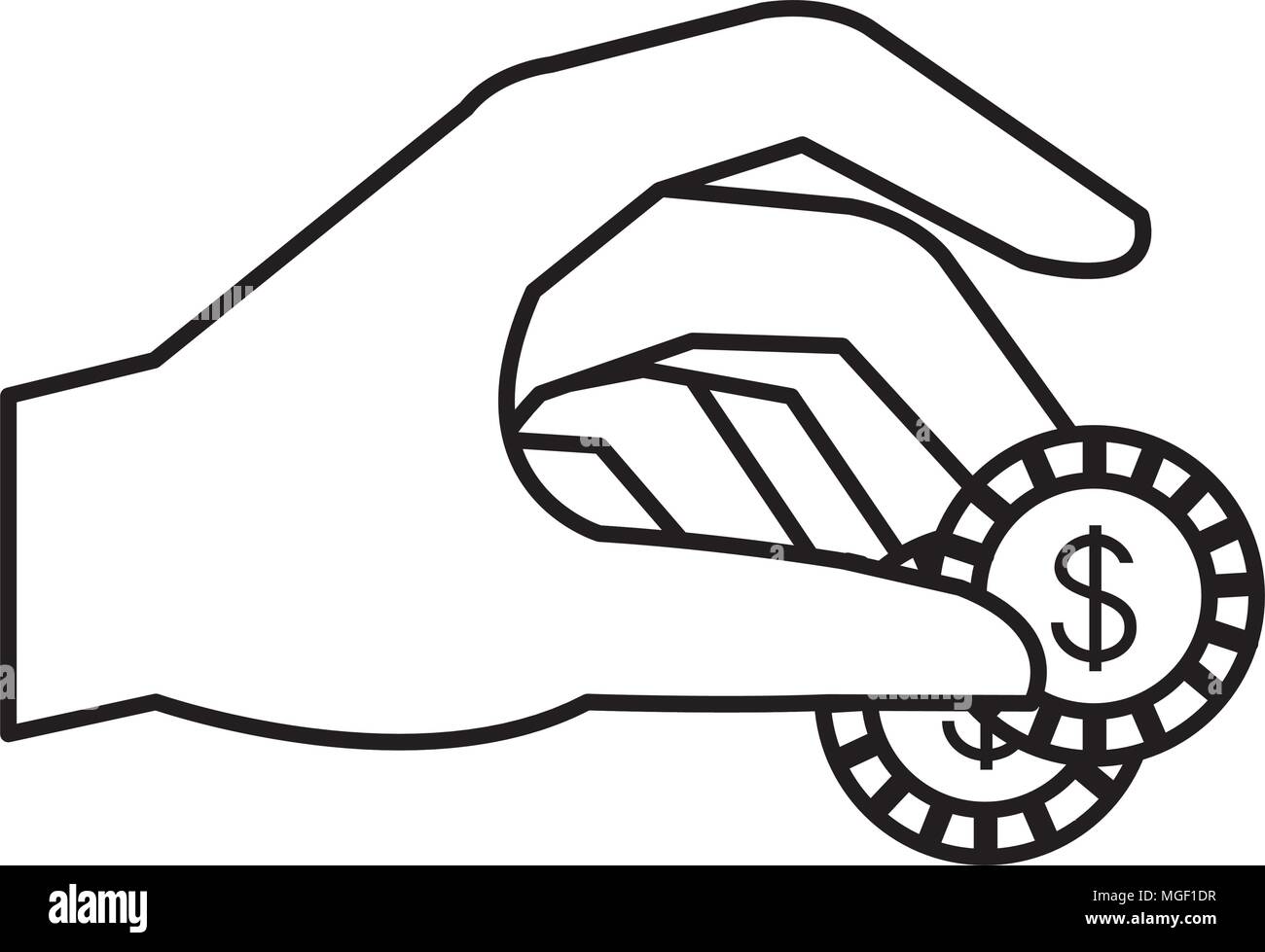 hand with coin money isolated icon Stock Vector Image & Art - Alamy
