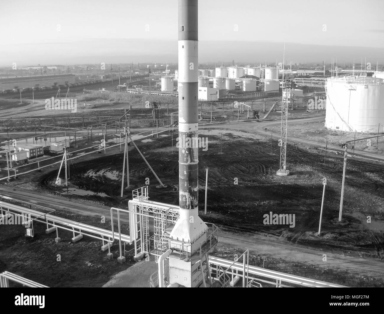 oil refinery. Equipment for primary oil refining Stock Photo Alamy