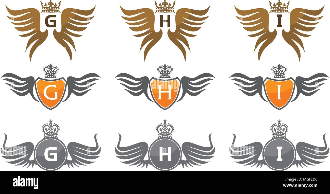 Wing Crown Design Template Set Stock Vector Image & Art - Alamy