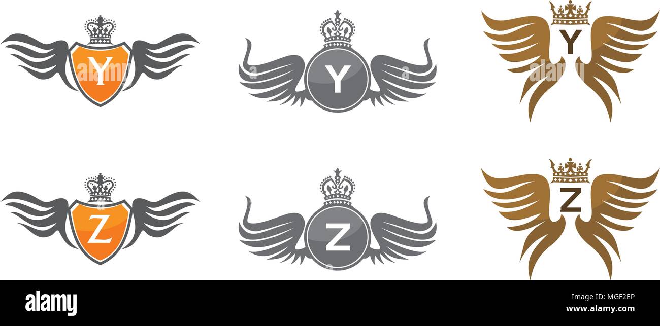 Wing Crown Design Template Set Stock Vector Image & Art - Alamy