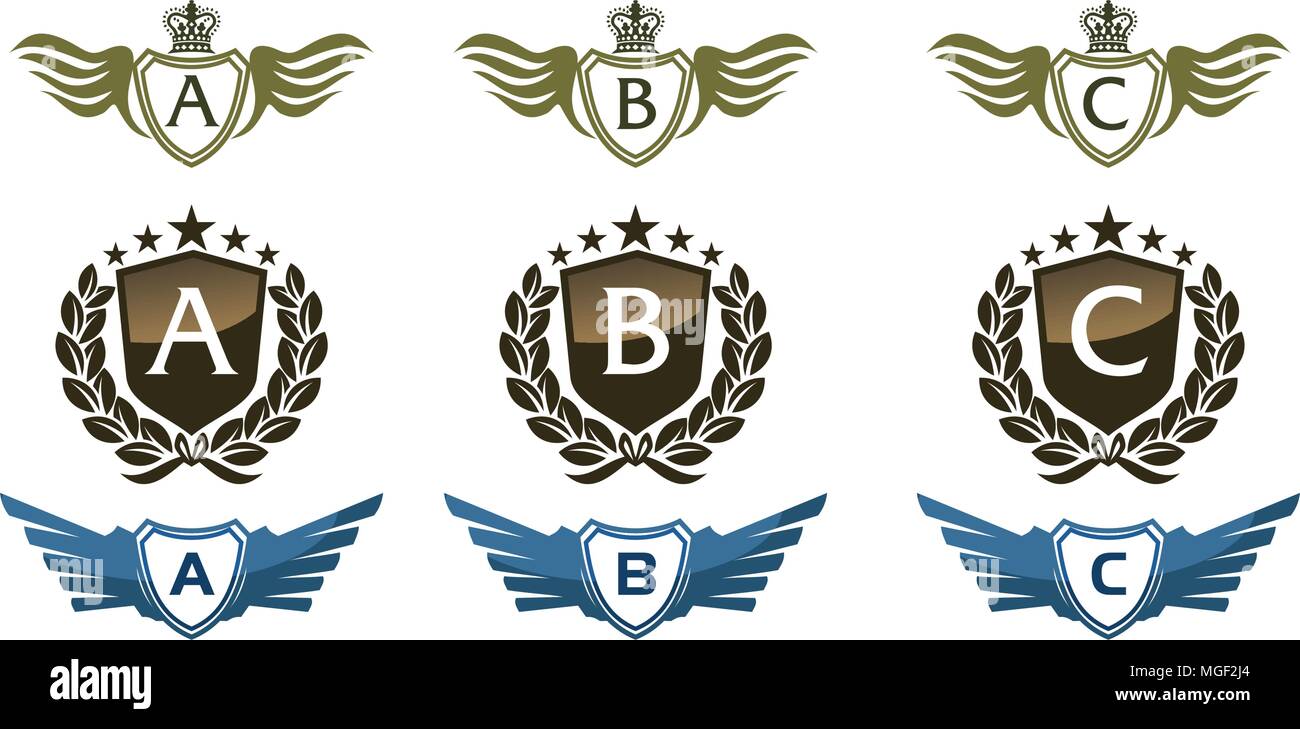 Wing Crown Template Design Set Stock Vector Image & Art - Alamy