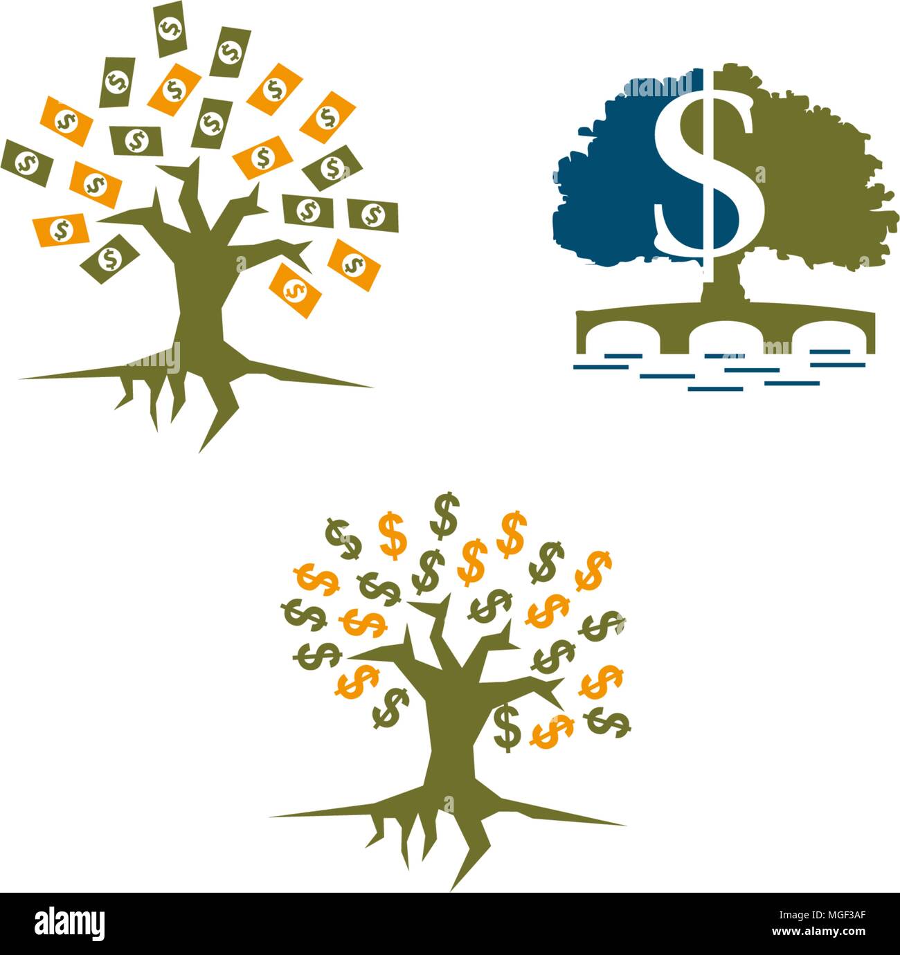 Money Tree Template Set Stock Vector Image & Art Alamy