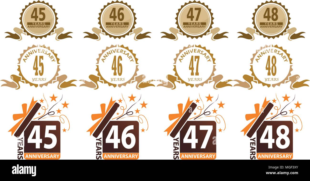 Ribbon Anniversary Template Set Stock Vector Image & Art - Alamy