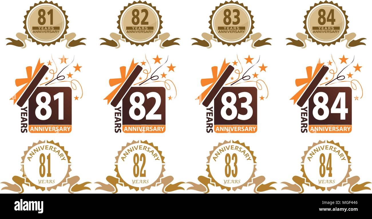 Ribbon Anniversary Template Set Stock Vector Image & Art - Alamy