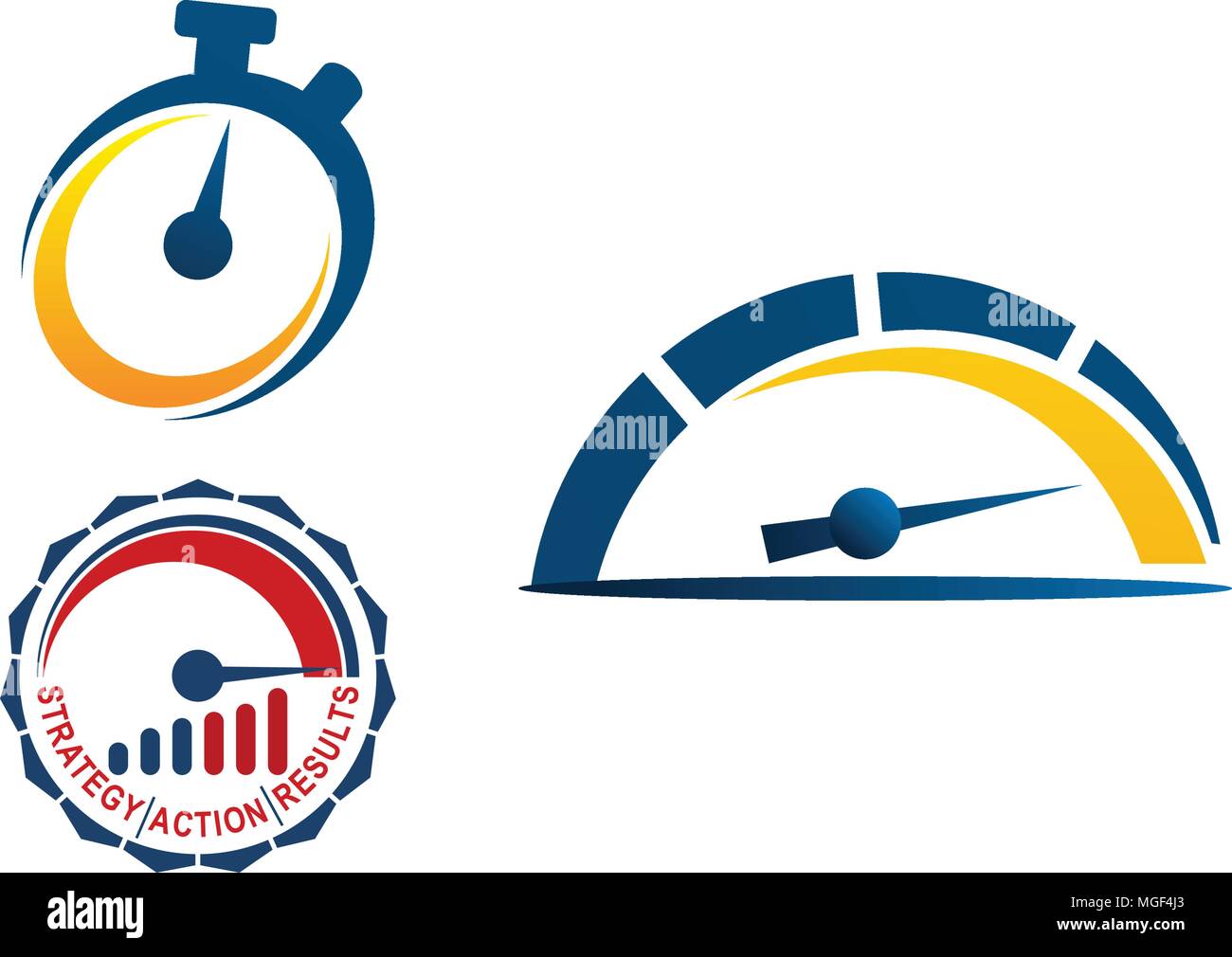 Turbo Fast Time Template Set Stock Vector