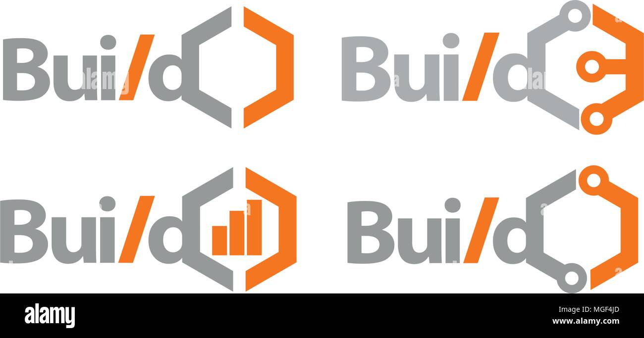 Build Technology Template Set Stock Vector