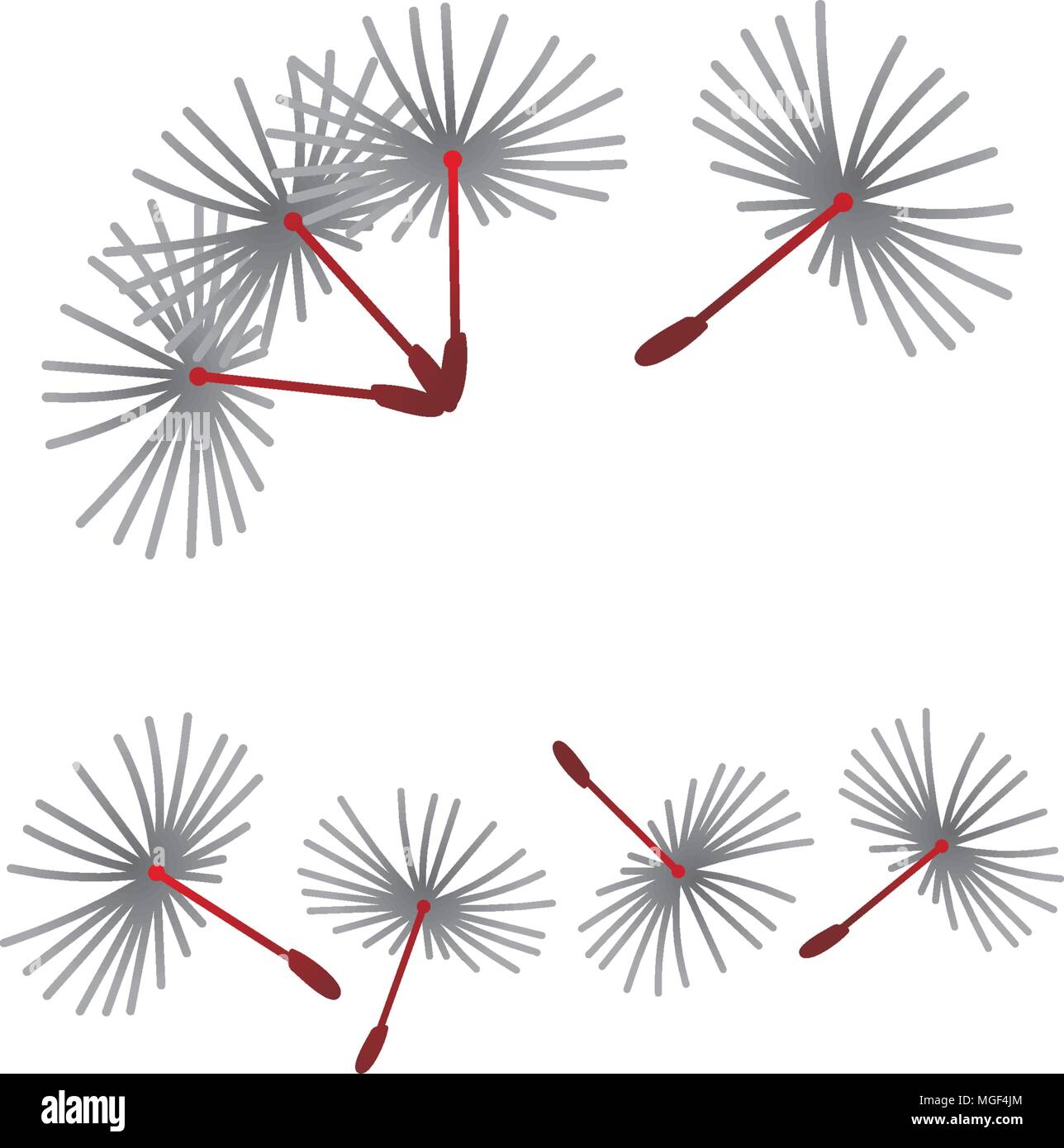 Dandelion Blowing Marketing Set Stock Vector