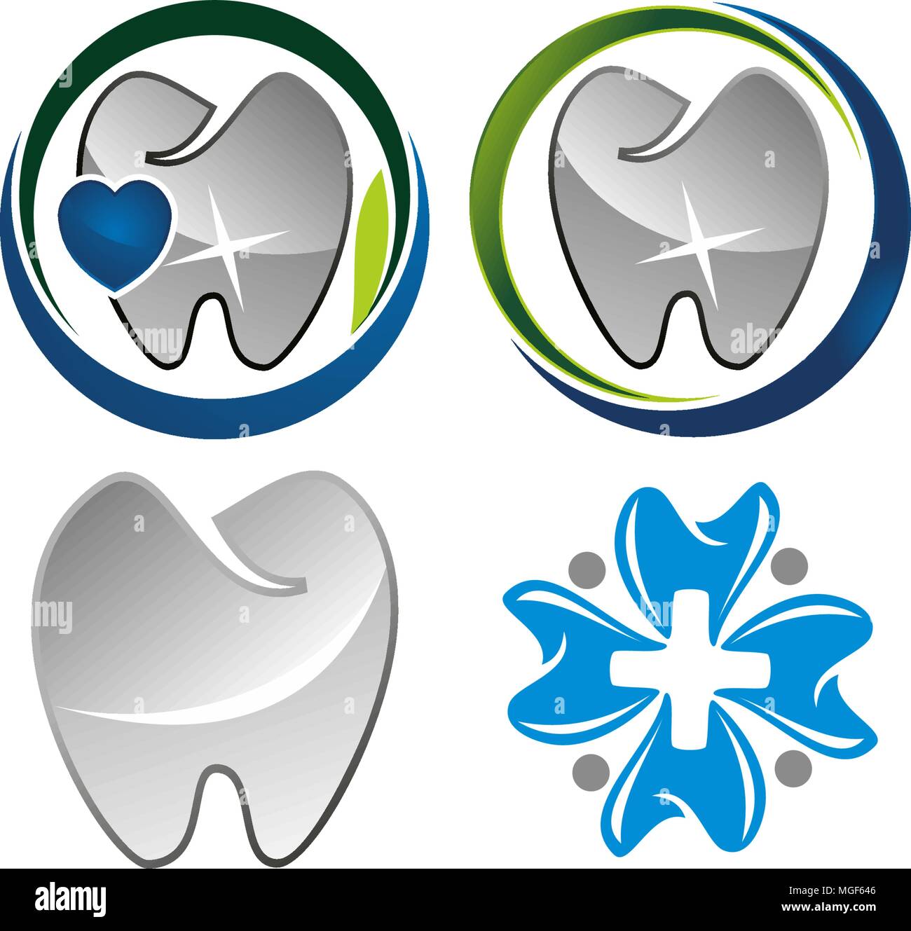 Dental Care Template Set Stock Vector