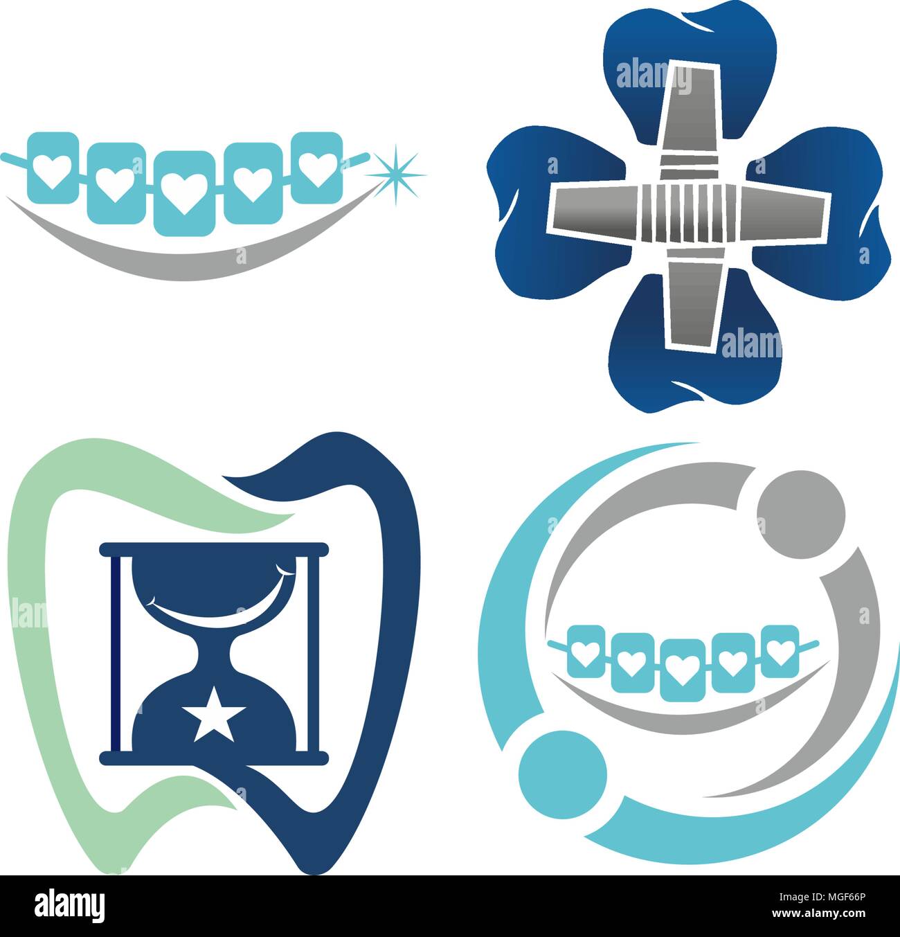 Dental Care Template Set Stock Vector