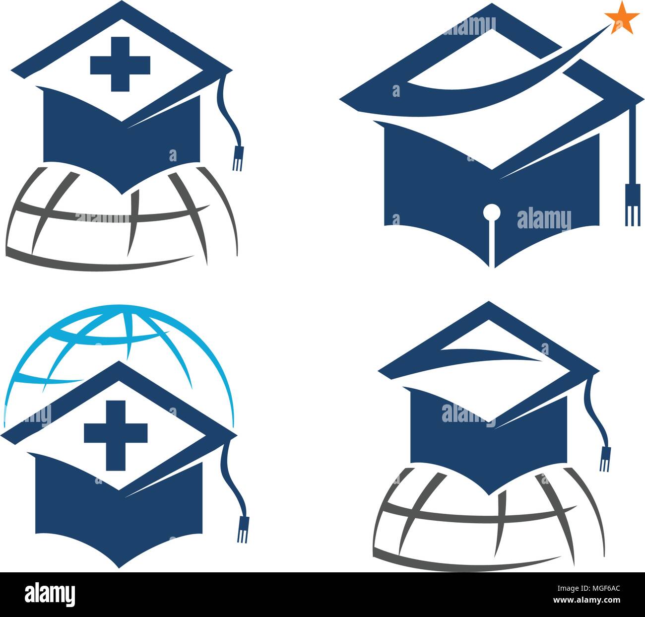 World Education Template Set Stock Vector