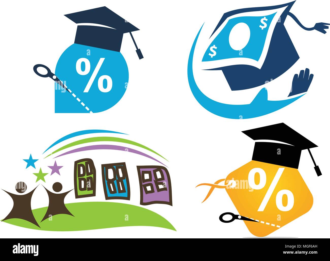 World Education Template Set Stock Vector
