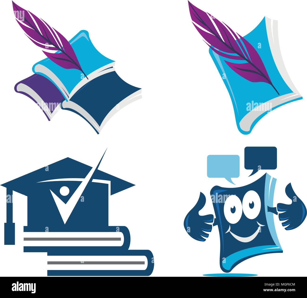 Education Vector Template Set Stock Vector