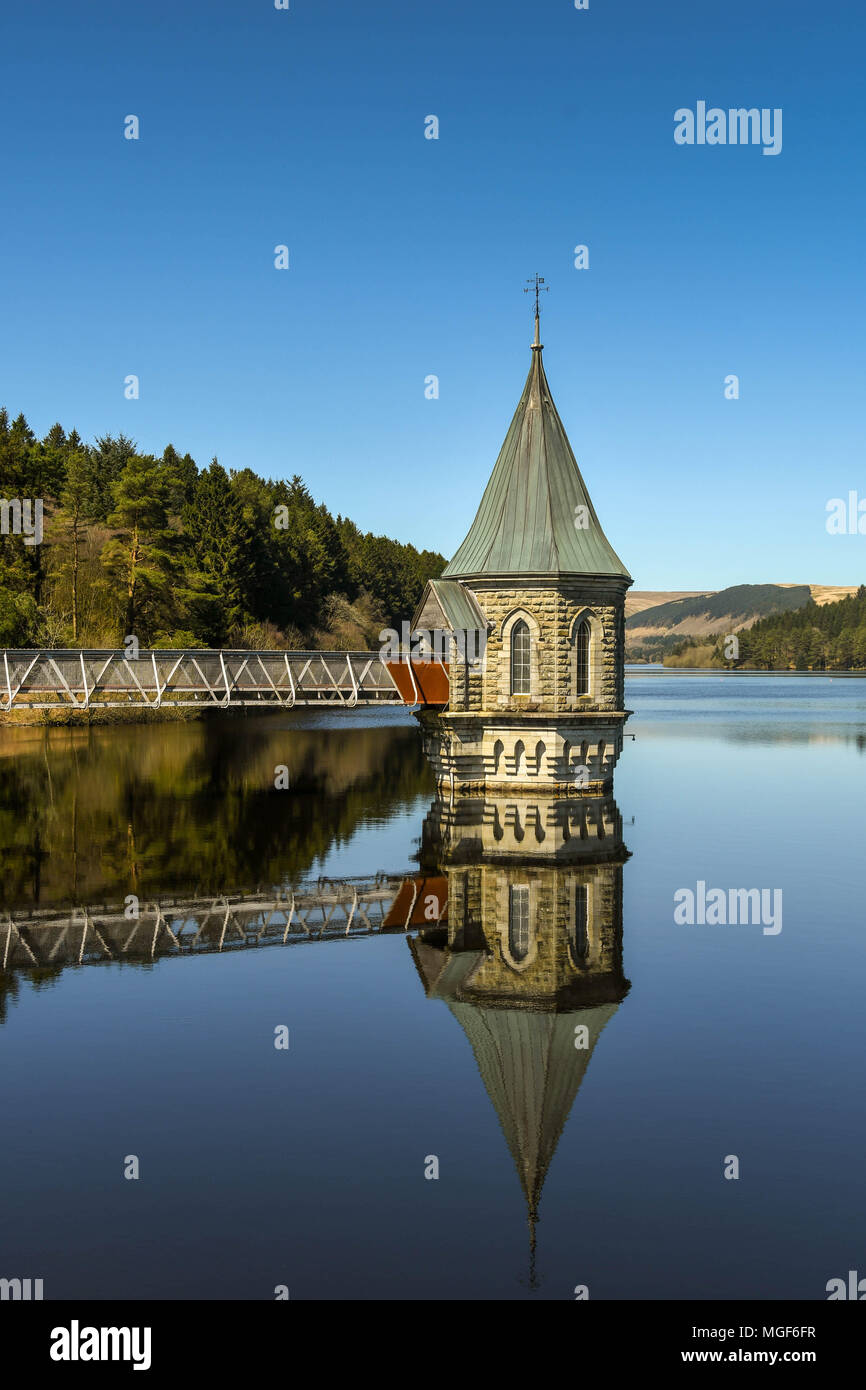 The valve tower at Ponsticill reservoir Stock Photo