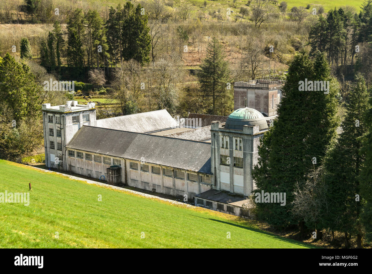 The water treatment works below the dam at Ponsticill reservoir Stock