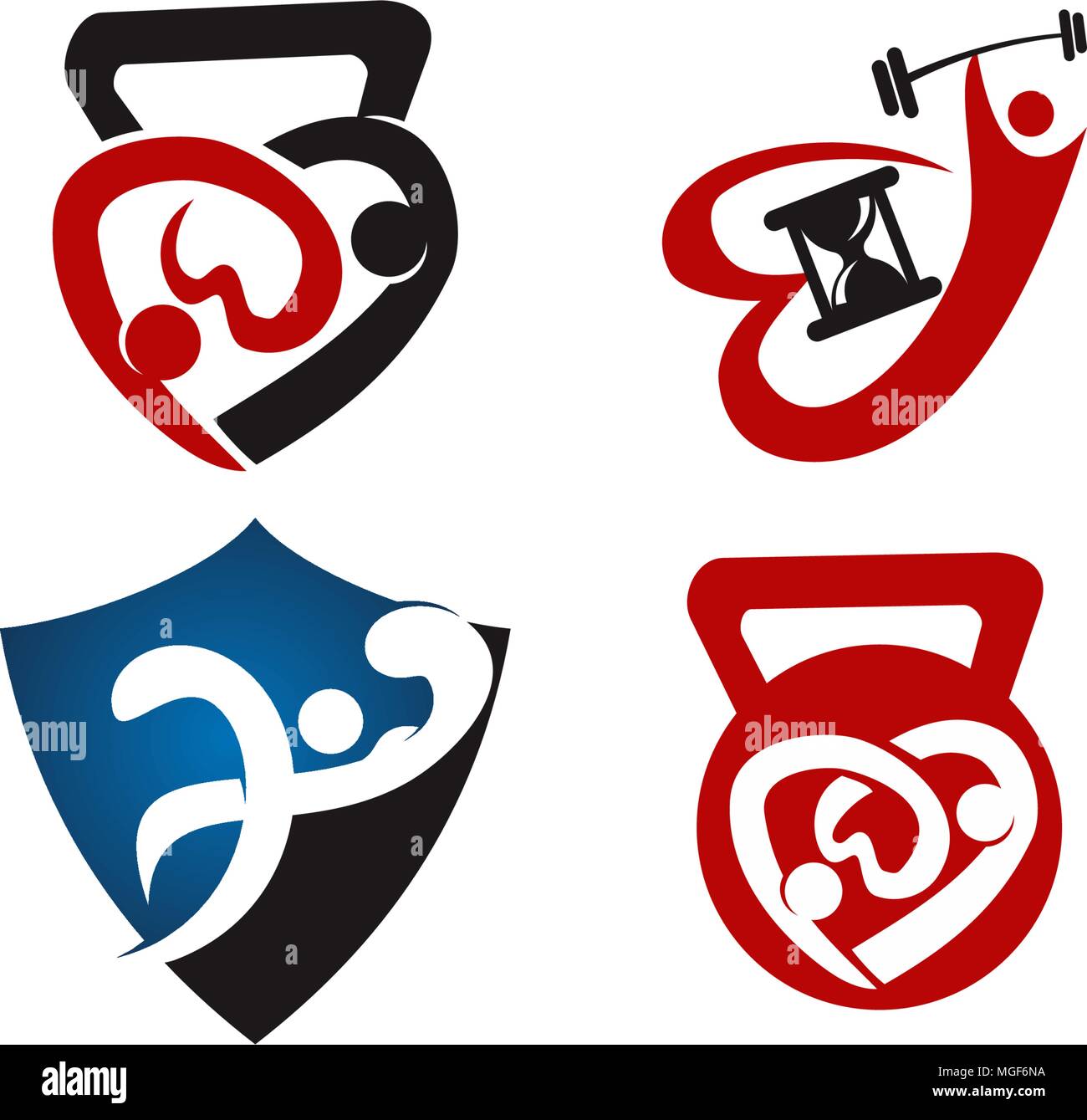 Fitness Solution Template Set Stock Vector