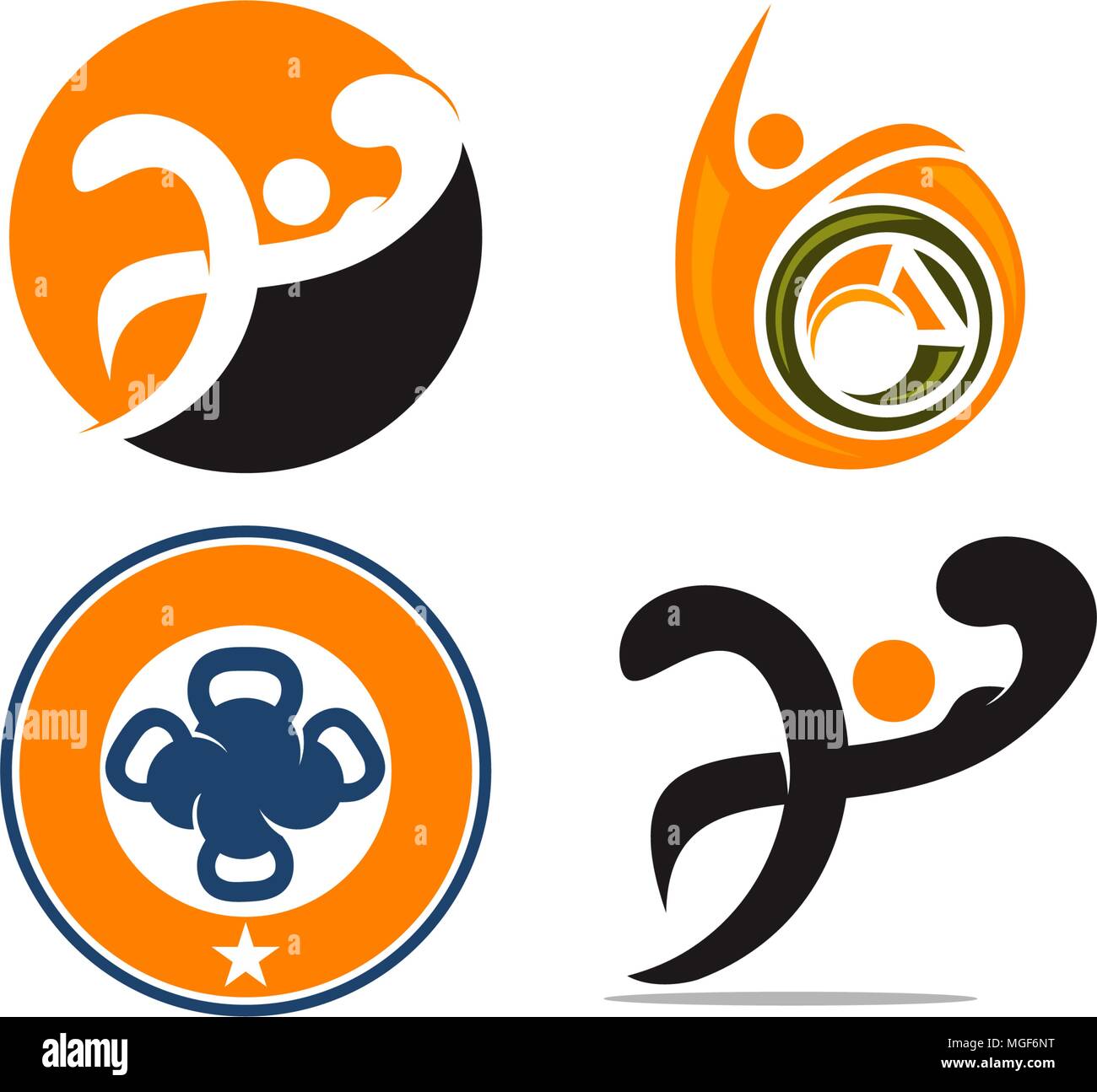 Fitness Solution Template Set Stock Vector