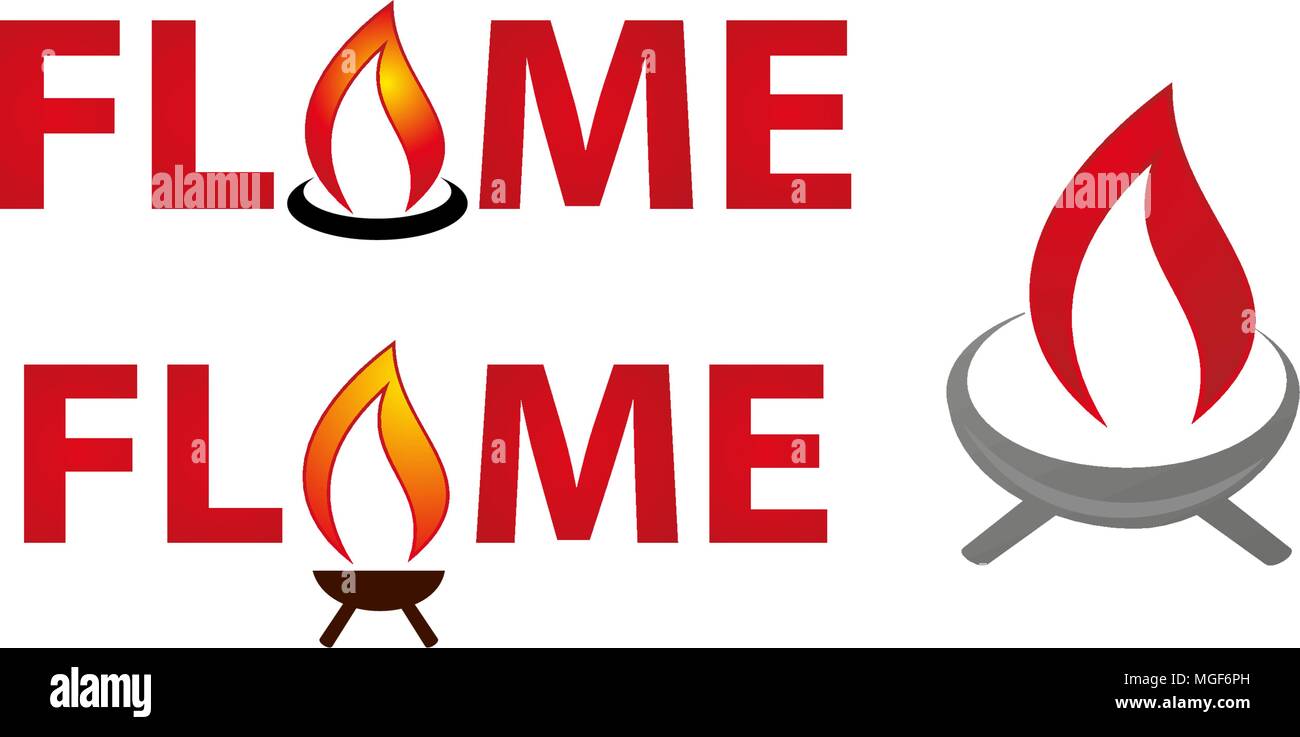 Flame logo Template Set Stock Vector