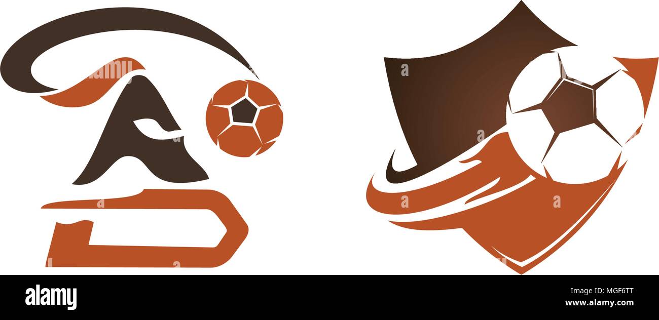 Football Warrior Template Set Stock Vector
