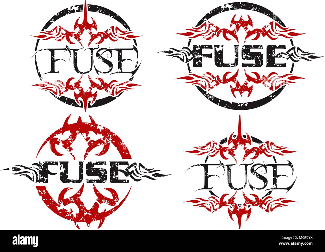 Fuse logo Template Set Stock Vector