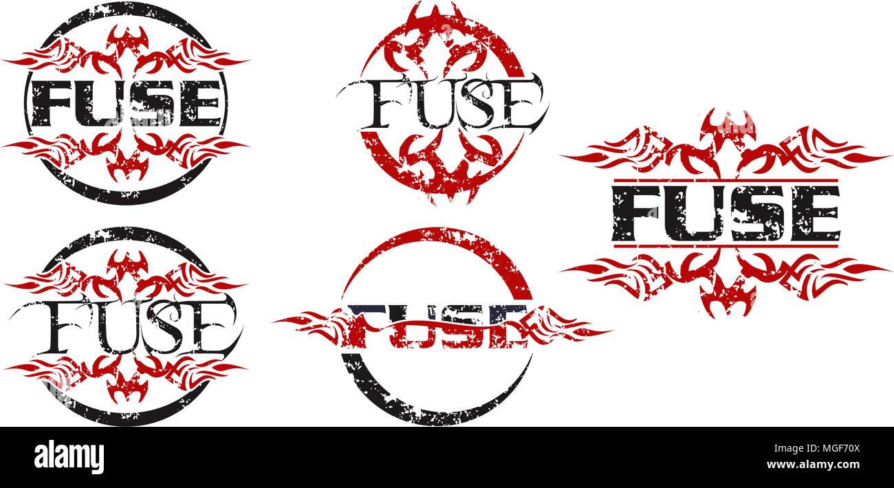 Fuse logo Template Set Stock Vector