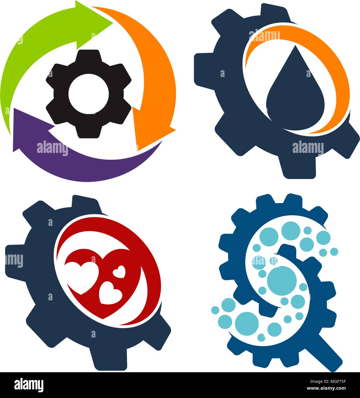 Gear Template icon Set Stock Vector Image & Art - Alamy