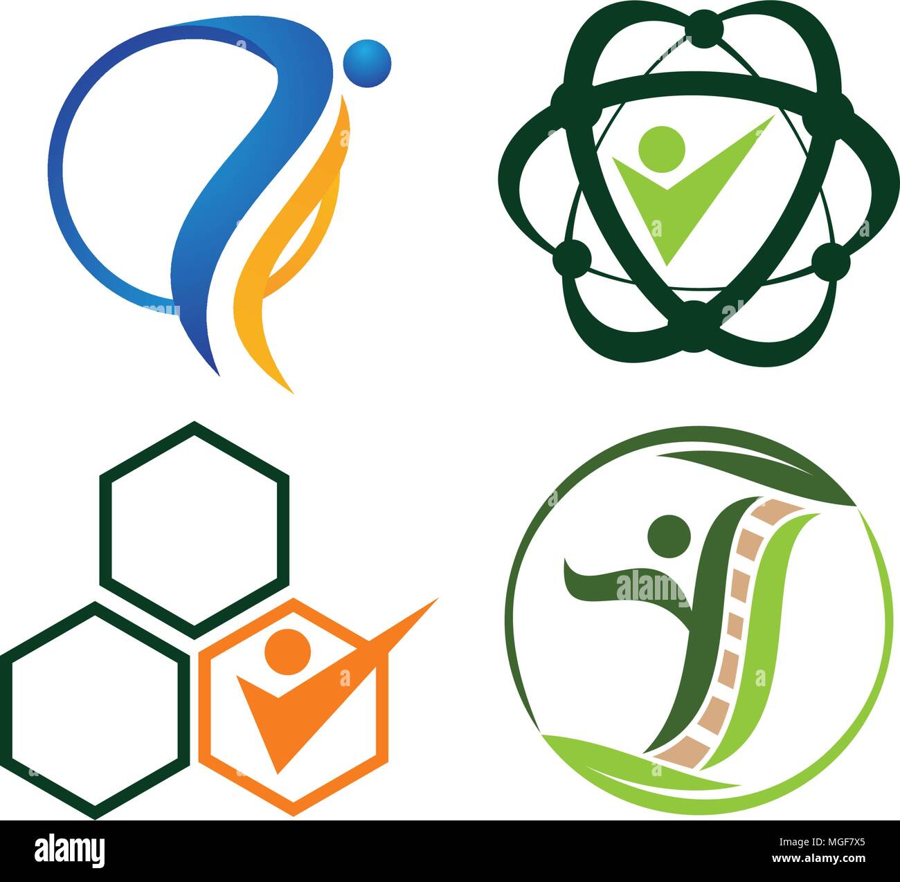 Chiropractic Acupuncture Template set Stock Vector