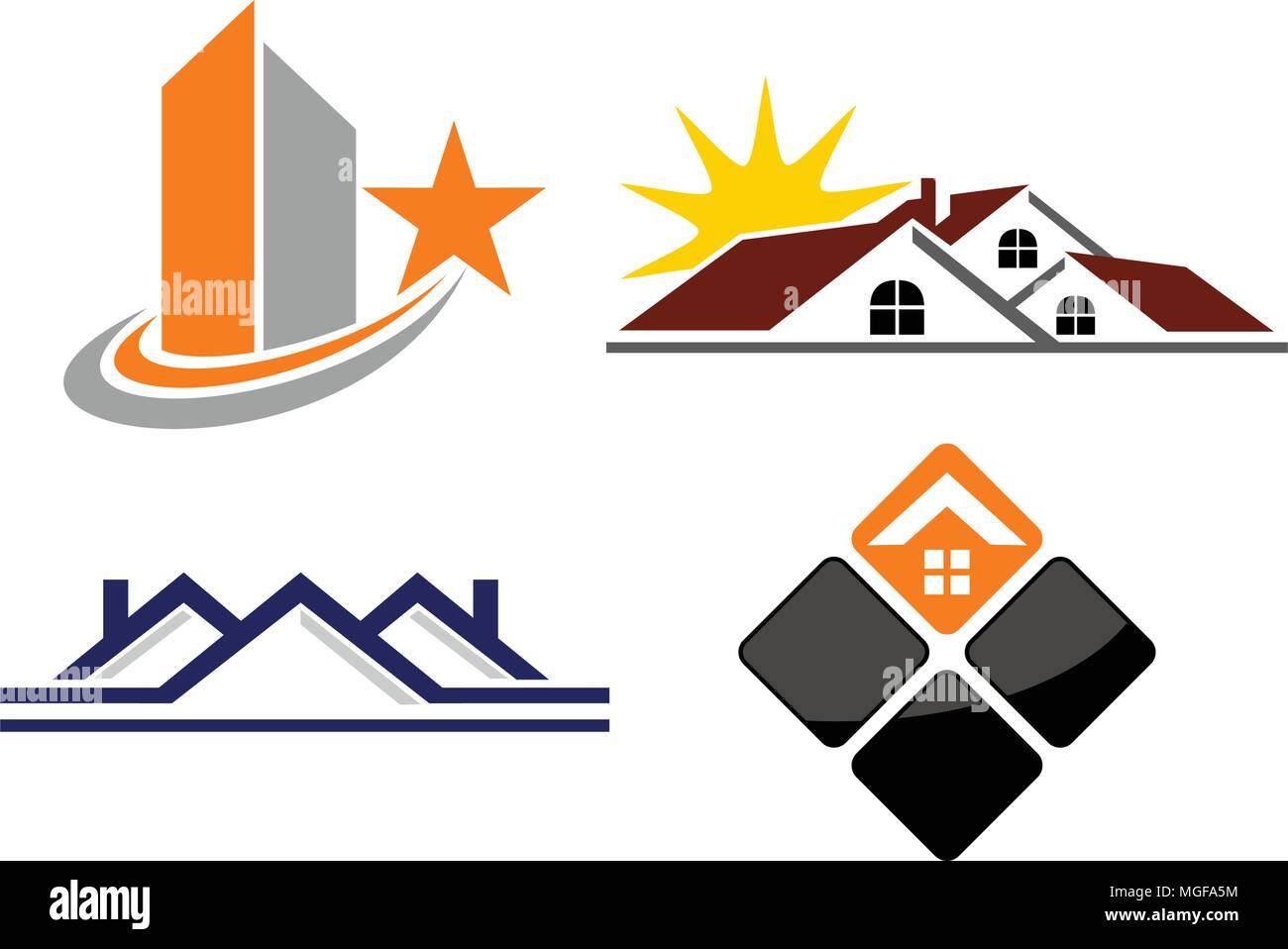Home Real Estate Set Stock Vector Image & Art - Alamy