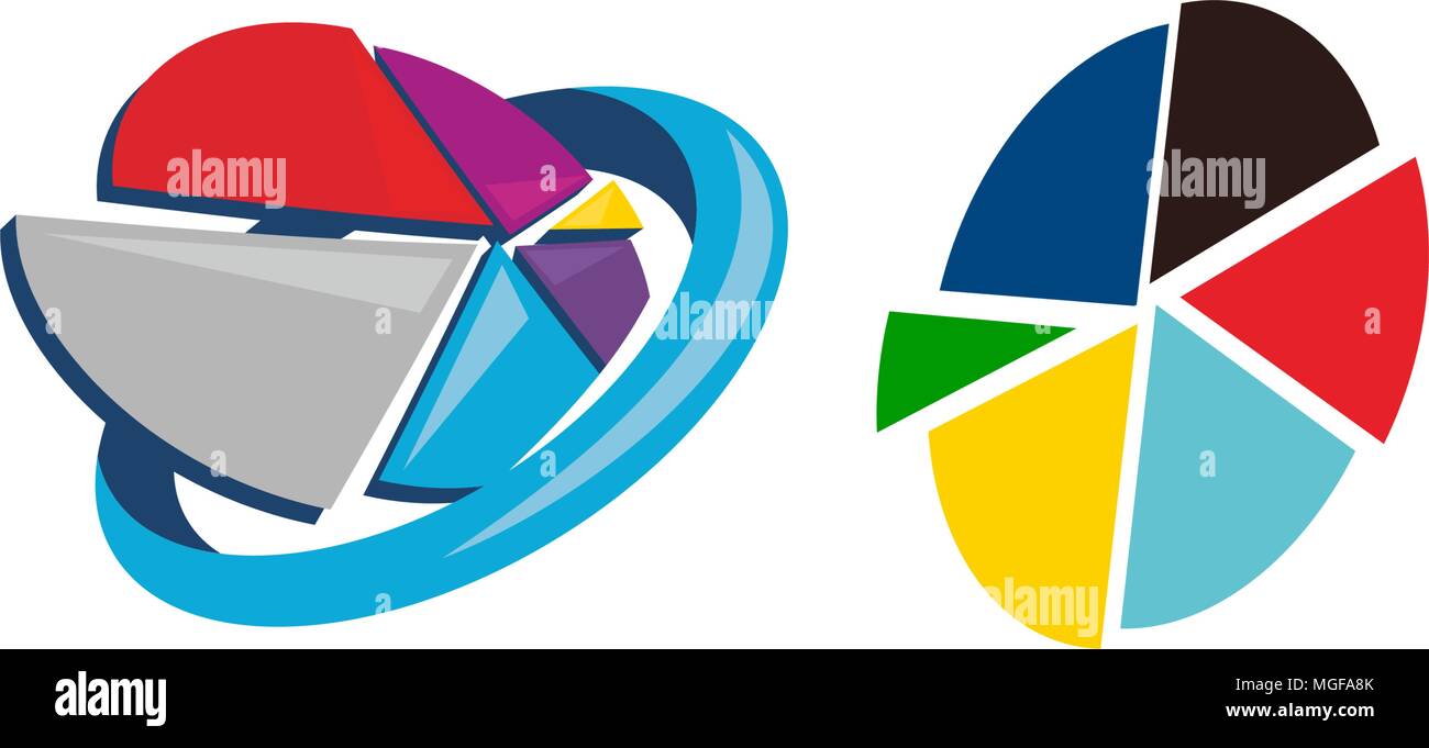 Pie Chart Analyze Vector Set Stock Vector