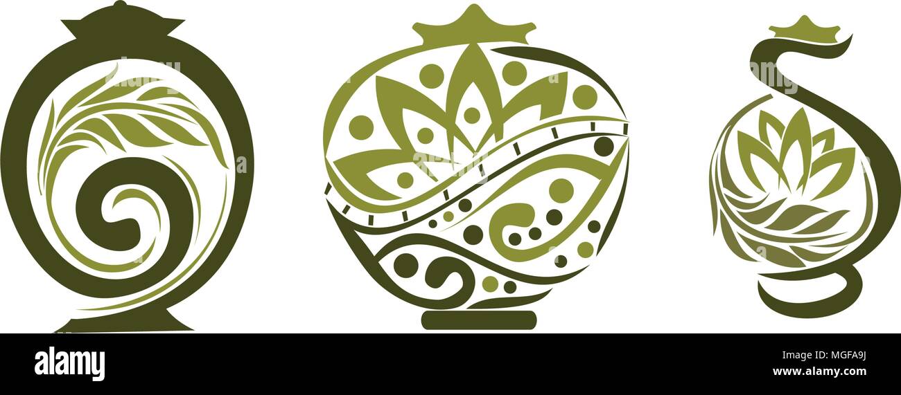 Urn Ewer Store Set Stock Vector