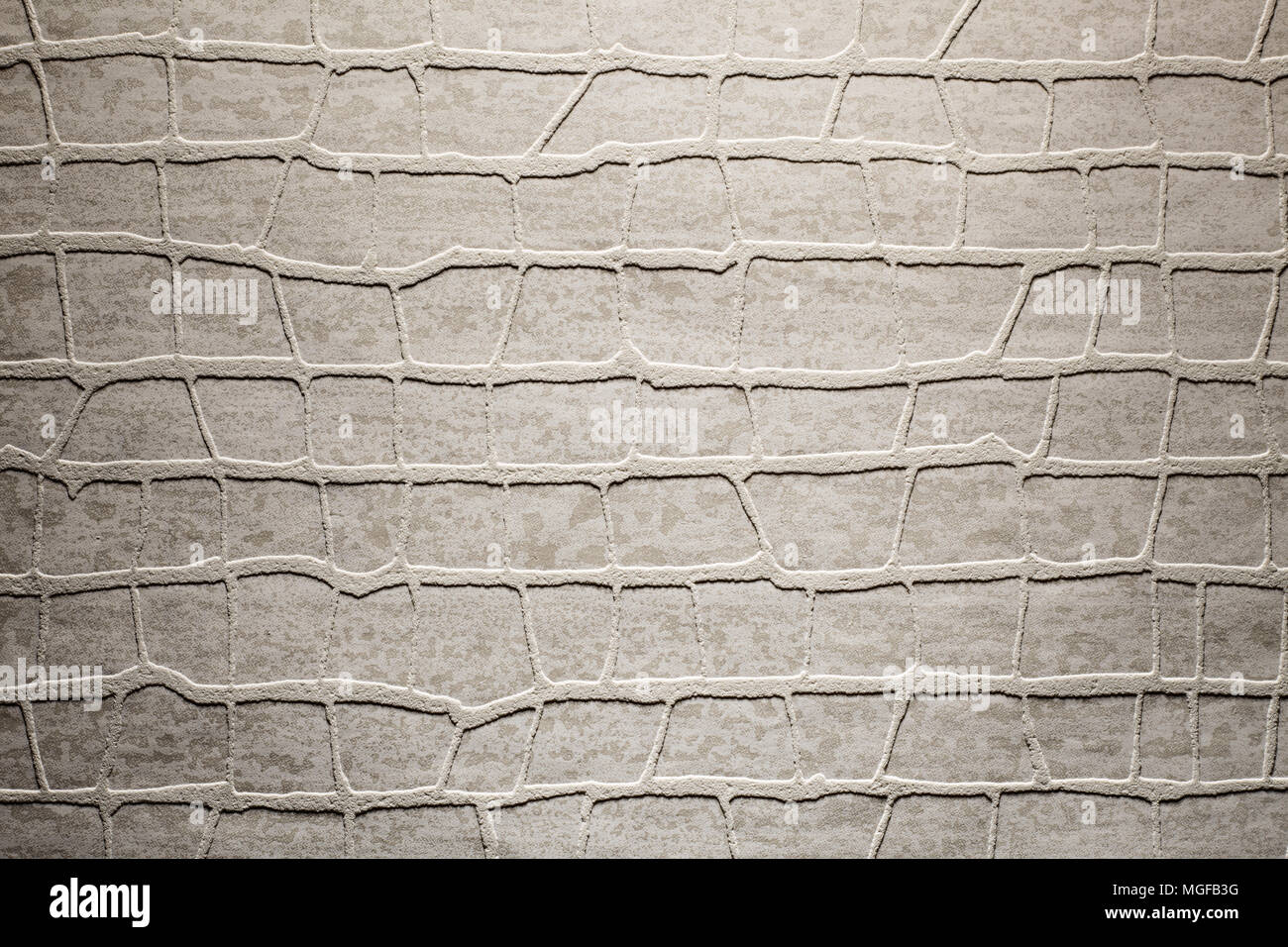 Creme off white grid textured wallpaper background Stock Photo