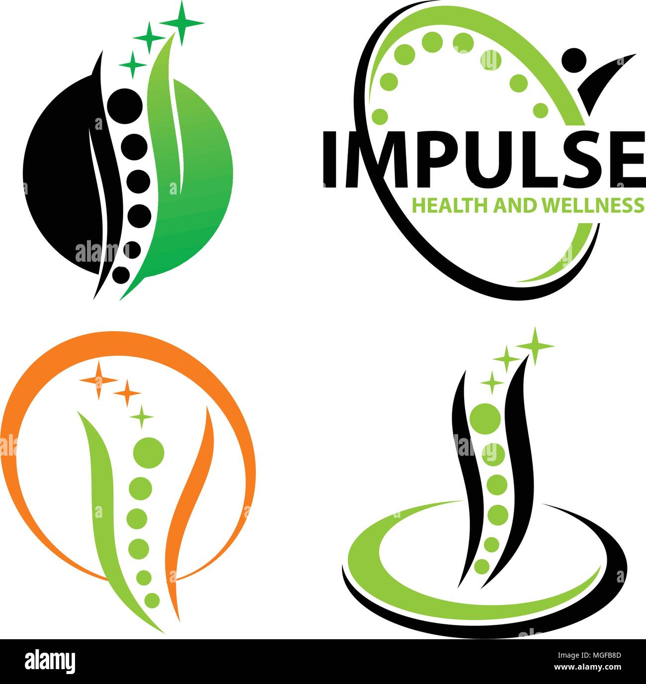 Chiropractic  Acupuncture Template set Stock Vector