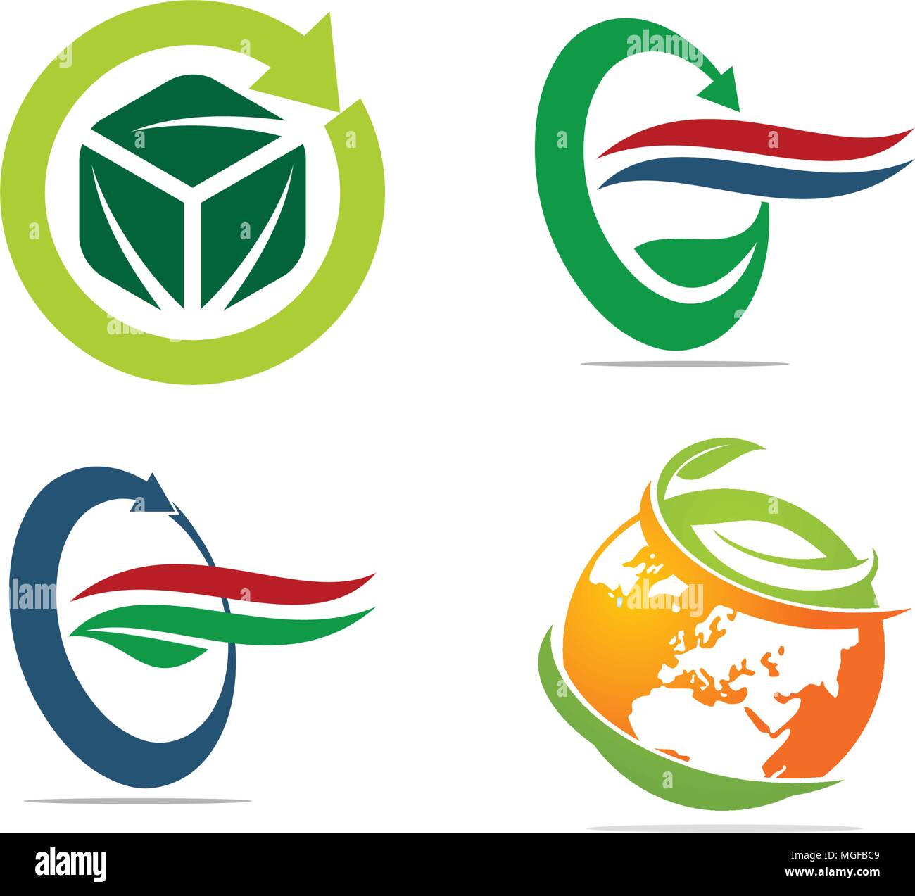 Leaf Template Vector Set Stock Vector Image & Art - Alamy