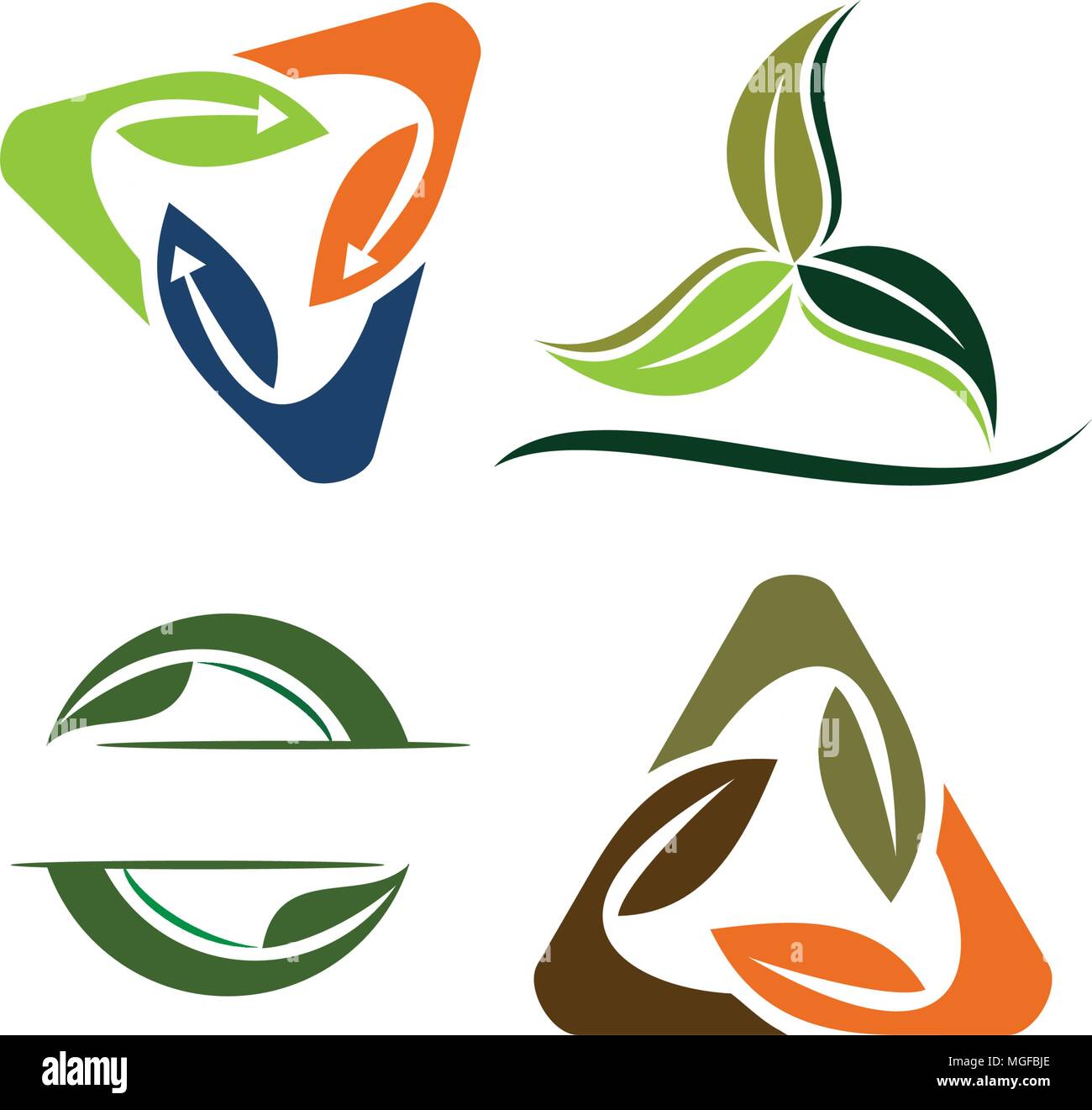 Leaf Template Vector Set Stock Vector Image & Art - Alamy