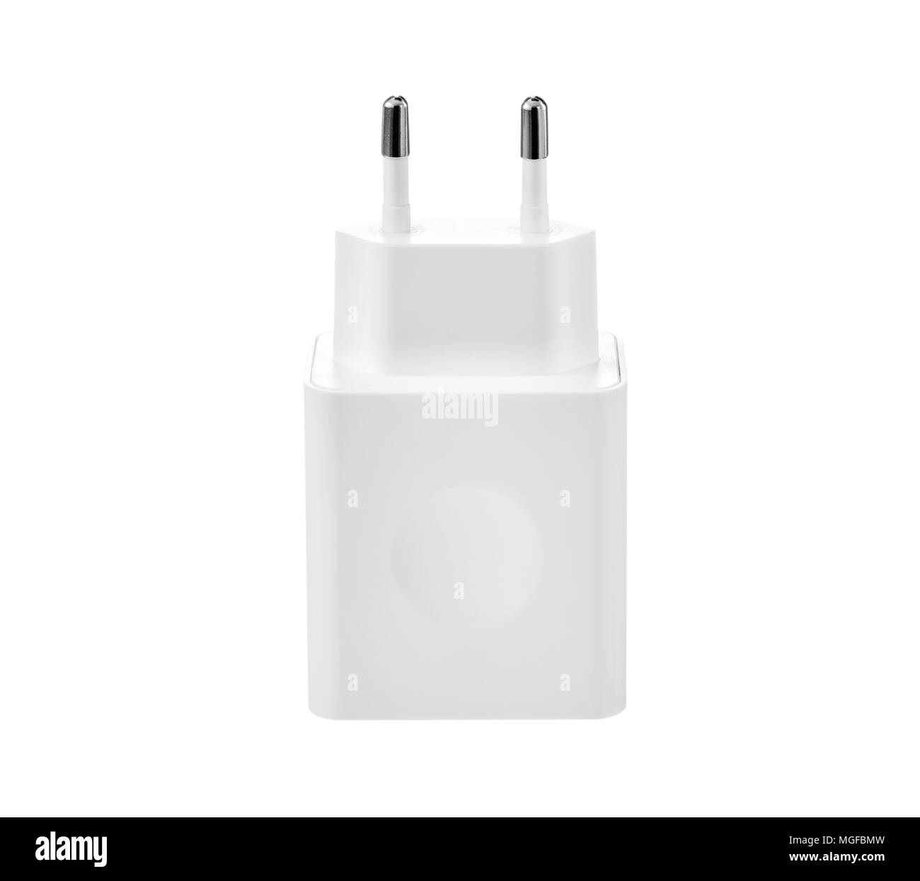 White plug on isolated white background Stock Photo