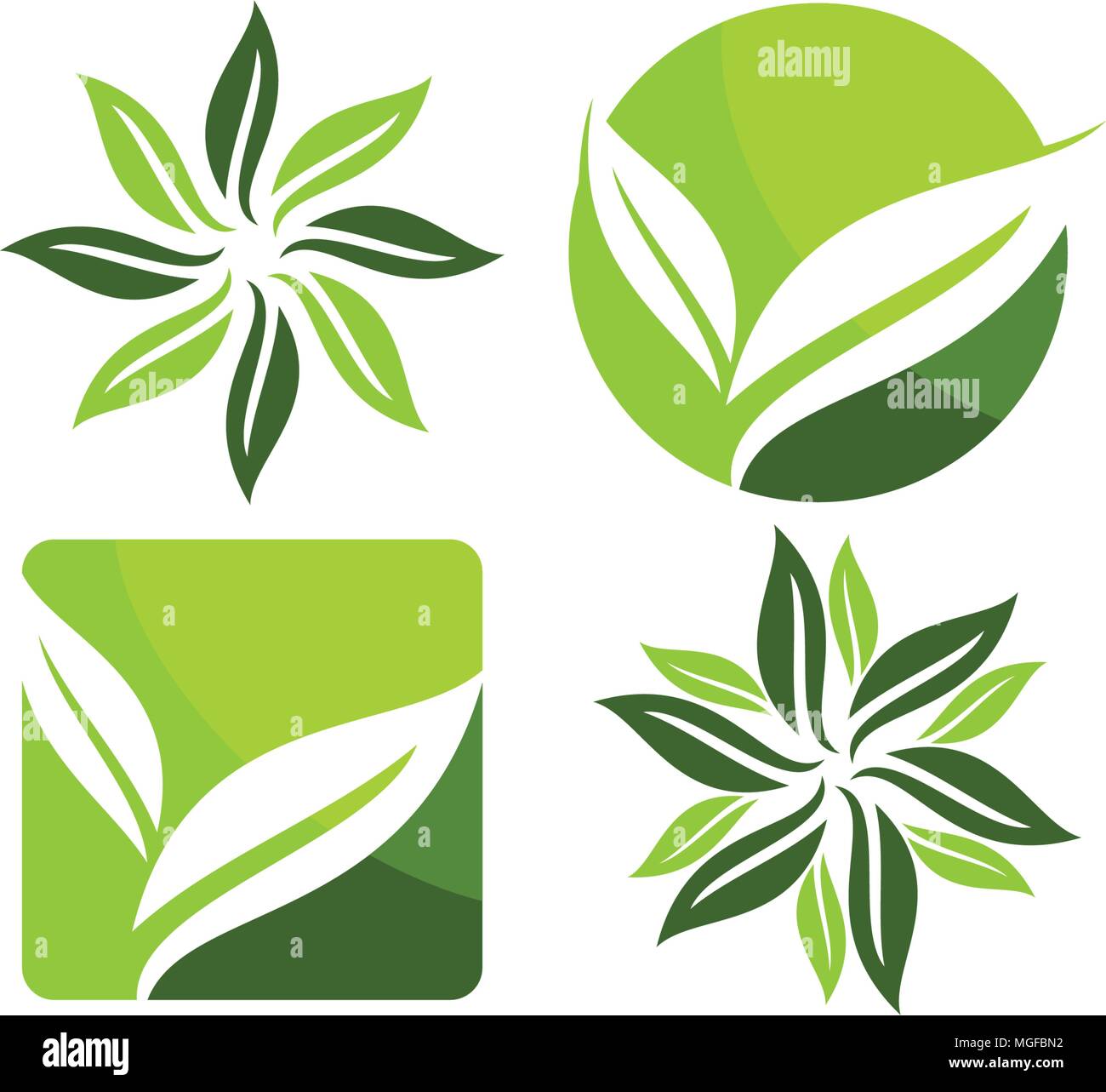 Leaf Template Vector Set Stock Vector Image & Art - Alamy