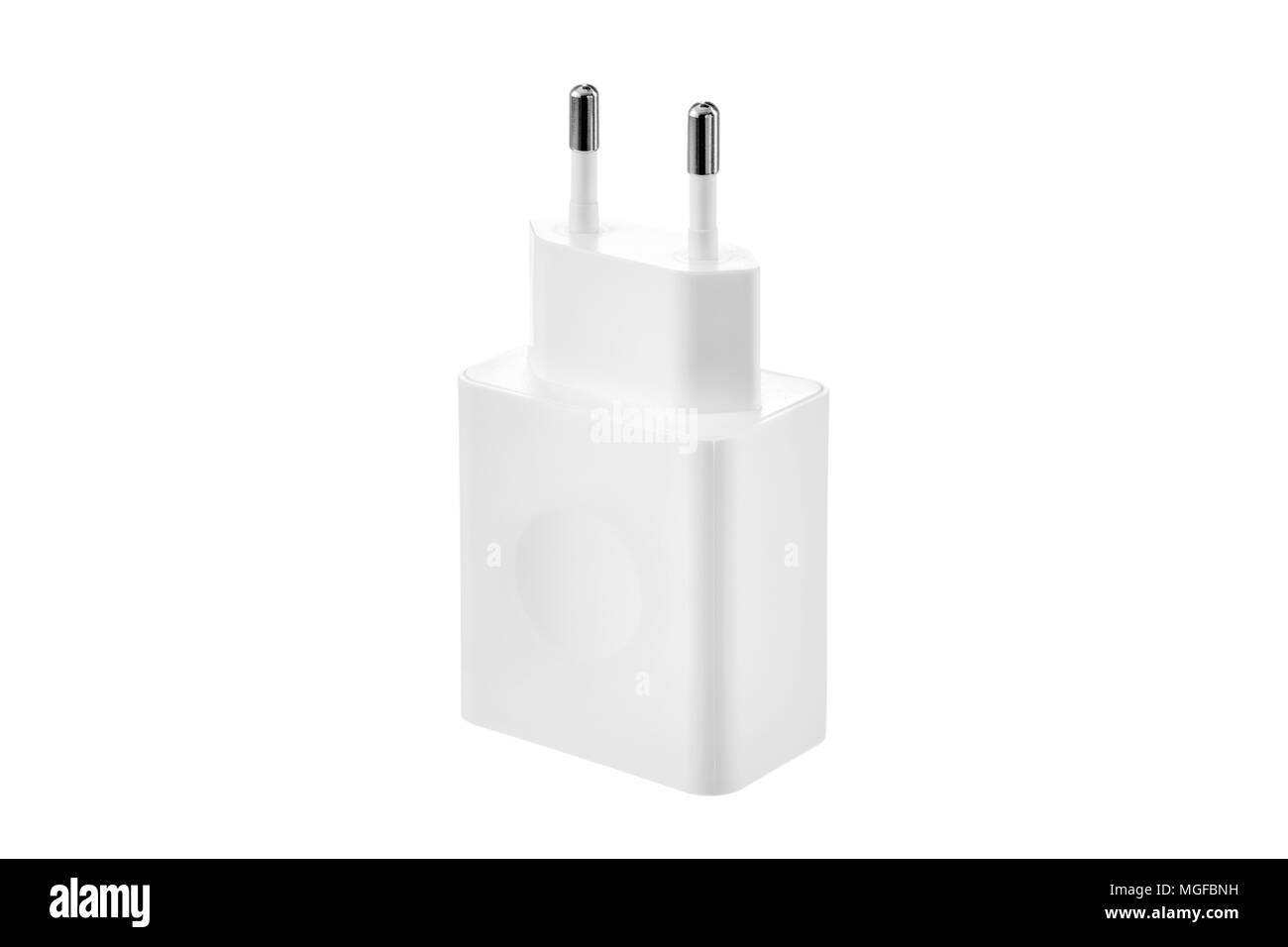 White plug on isolated white background Stock Photo