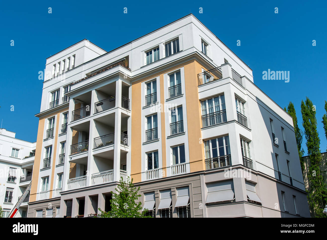 Modern white apartment house seen in Berlin, Germany Stock Photo - Alamy