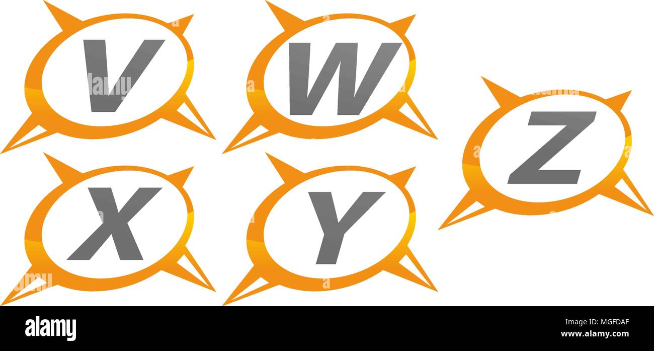 Compass Guide Solution Template Set Stock Vector